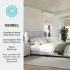 Martha Stewart Kay King Upholstered Platform Bed w/Channel Stitched Wingback Headboard/Cushioned Siderails, Gray TW-3WDB03-K-GY-MS
